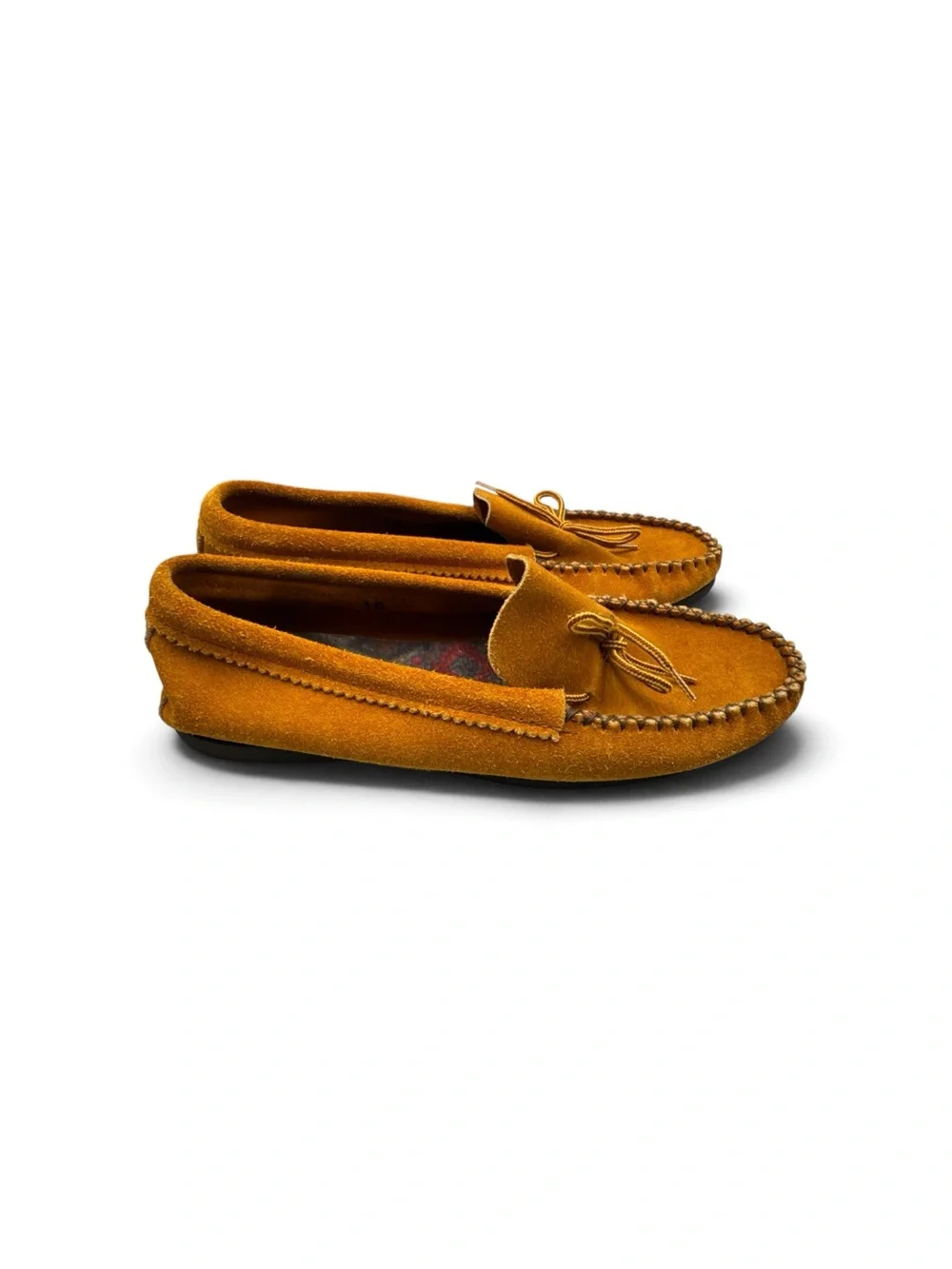 Vintage 70s 80s Handmade Suede Leather Moccasins Southwestern Shoes Size 10